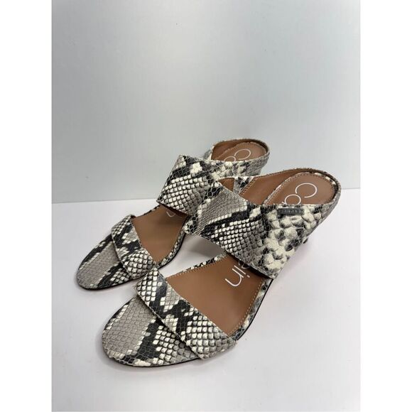 Calvin Klein Sandals Size 8 Snakeskin Open Toe Leather Heels - Picture 2 of 10